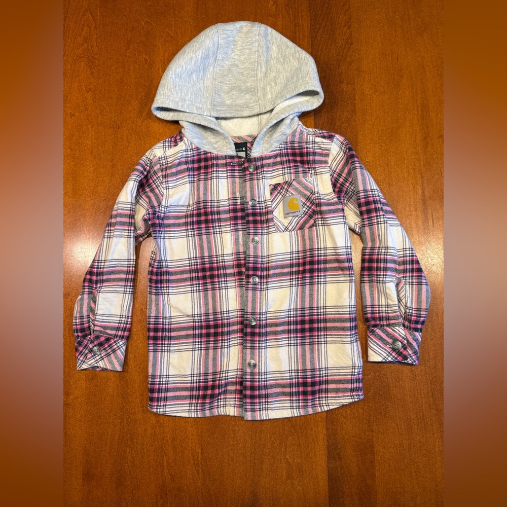 4T Carhartt Hooded Button-up Flannel